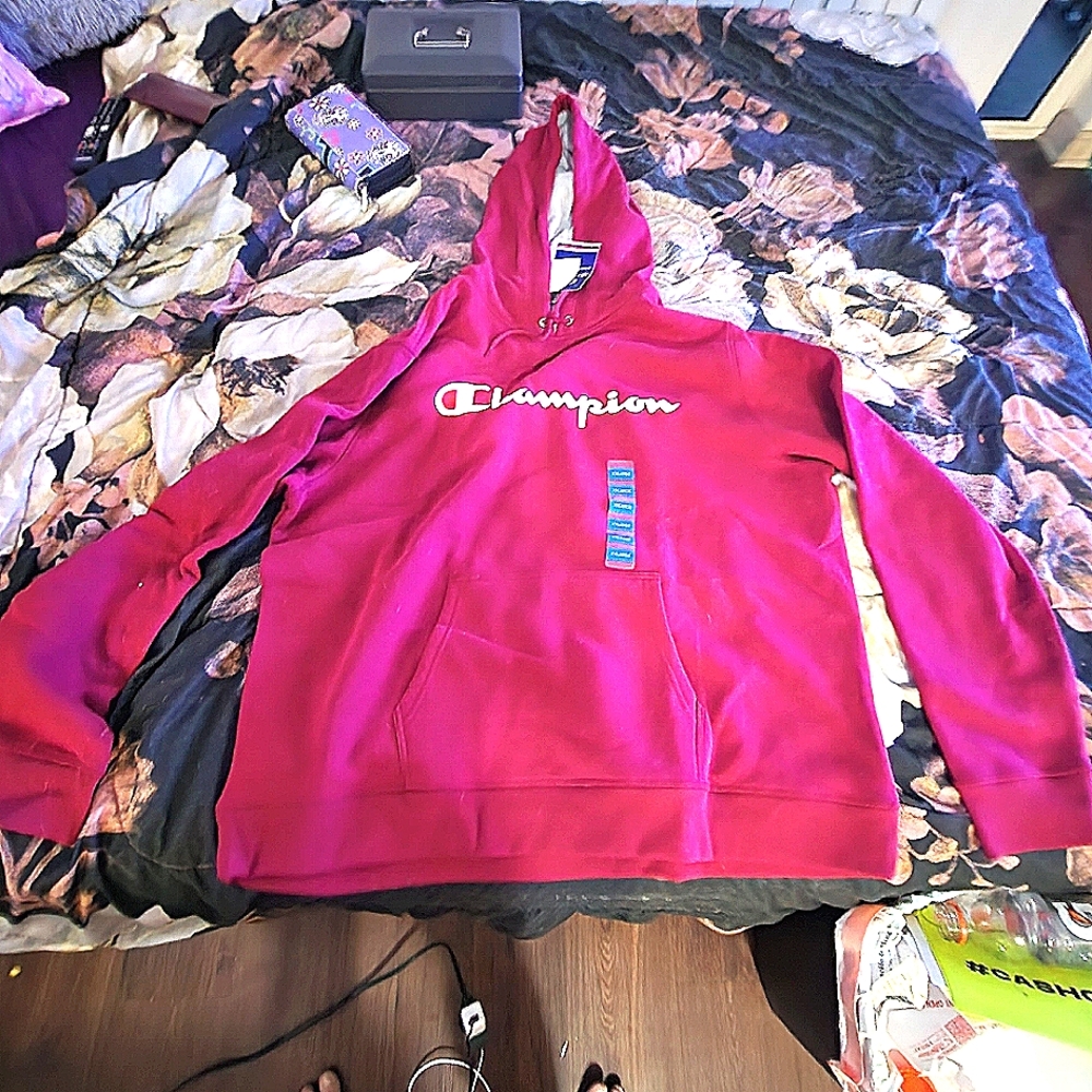 Brand New Champion Sweatshirt, Red and it's XXLarge